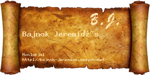 Bajnok Jeremiás névjegykártya